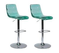 Taburetes Juego de 2 taburetes de bar con respaldo y reposapiés de resina transparente, taburetes de bar de cocina de 25 cm de altura ajustable, sillas de bar for cocina, comedor y bar. Comedor(Groen)