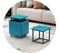 Taburetes Magic Cube 5 en 1, otomana apilable de cuero con ruedas, asiento acolchado suave para el hogar, comedor, cocina, color gris oscuro (35 x 35 x 35 cm) - Decoración versátil para muebles
