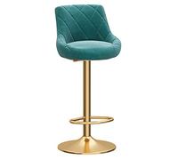 Taburetes modernos de barra de altura de barra | Asiento de terciopelo | Pierna de metal dorado | Cromo reposapiés y base para la barra de desayuno Toturos de barras para el hogar (rosa, 1pc) (verde)