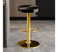 Taburetes modernos de barra giratoria de acero inoxidable contemporáneo con altura ajustable y reposapiés para el diseño de la cena redonda de cocina de la cocina de pub en la empresa negra+acabado