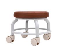 Taburetes Móviles Bajos, Rotación de 360 ° y Resistencia a los Golpes, Acolchado Suave para la Comodidad, Cuero PU, Adecuado para Adultos y Niños, Ideal para Hogar, Oficina,