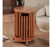 Taburetes Nido con Ruedas Silenciosas de 360°, Taburetes Redondos Apilables 6 en 1 de Madera Maciza, Mesita de Noche, Mesa Auxiliar Pequeña, Soporte Móvil for Flores, Dormitorio, Sala de Estar, Terraz