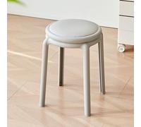 Taburetes Redondos De Bar De Plástico Taburete De Comedor De 46cm Apilable, Sillas De Bar Sin Respaldo, para Cocina Comedor Oficina Salón(Grey)