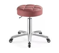 Taburetes redondos resistentes de piel sintética, altura ajustable, con ruedas, para spa, masaje, manicura, tienda, asiento más grande (morado)