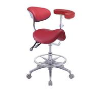 Taburetes Taburete con Ruedas y Respaldo Giratorio de 360 Grados, Altura Ajustable de 54 a 68 cm, (A3)