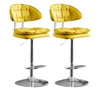 Taburos de Barra de Altura de Mostrador Juego de 1/2 con Espalda, Sillas Altas Giratorias de la Isla de Cocina Tapizada 62-82 Cm Ajustable, para Escritorio de Tocador, Mesa de Comedor, Sala de Estar