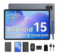 TABWEE T20 Tablet Android 15 con Teclado - 24GB RAM+ 256GB ROM(2TB TF), Octa-Core, 5000 mAh, 8MP+5MP, Gemini AI, Widevine L1, 5G WiFi, GPS, Face ID, Port Jack 3.5mm, Tablet 10 Pulgadas
