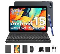 TABWEE T80 Android 15 Tablet 10 Pulgadas - 18GB RAM+ 128GB ROM(2TB TF), 6000 mAh, 5MP+2MP, Gemini AI, 5G WiFi, GPS, Face ID, Tablet con Teclado, Ratón, Funda, Lápiz Óptico