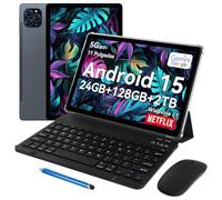 TABWEE T90 Tablet 11 Pulgadas Android 15 - Gemini Ai, 8000mAh, 24GB RAM+128GB ROM/2TB TF, Octa-Core T615, 2GHz Tableta, Widevine L1/5G WiFi/5MP+13MP/ Facial ID/GPS/BT5.0/ Tablet con Teclado y Ratón
