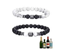 TACBSP Glame - Pulsera antialcohol para hombres y mujeres, para dejar de beber alcohol, manifestación de alcohol, hematita, pulsera ajustable para hombres y mujeres, regalos para aliviar la ansiedad y