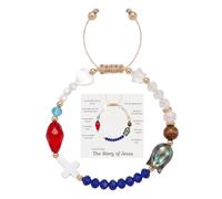 TACBSP Pulsera de la historia de Jesús para mujer, pulsera de cuentas de | Pulsera trenzada hecha a mano, joyería religiosa cristiana, regalo