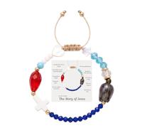 TACBSP Pulsera de la historia de Jesús para mujer, pulsera de cuentas de | Pulsera trenzada hecha a mano, joyería religiosa cristiana, regalo