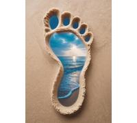 Taccuino Impronta sul Mare: Formato A5, Copertina Flessibile, 240 Pagine Bianche, Lucida