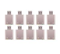 Tacdas 10X USB Tarjeta de Sonido 7.1 Externo USB A Jack 3.5mm Auriculares Adaptador Estéreo Audio Micrófono Tarjeta de Sonido para Ordenador Personal Computadora Ordenador Portátil
