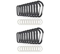 Tacdas 20 Piezas 3 Pulgadas / 8 cm Clips Mosquetón de Aluminio, Mosquetón D-Anillo Duradero Superior con para Casa RV Camping Pesca Senderismo Viaje Mochila Y