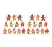 Tacdas 24 Piezas de Adornos Navideños, Figuras de Pan de Jengibre de Plástico Variadas, Adornos para Decoraciones Colgantes de Árboles de Navidad