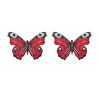 Tacdas 2X Decoración de Pared Al Aire Libre Decoración de Mariposas Decoración de Pared de Mariposas de Metal para Valla Pared de Metal para Decoraciones del Hogar Rojo