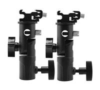 Tacdas 2X Montaje Flash de CáMara,Soporte de Luz Giratoria Profesional Montaje de Soporte de Paraguas Tipo E Soporte de Zapato