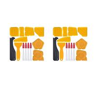 Tacdas 34 Piezas Kit de Herramienta para Calafatear Herramienta Acabado Sellador Silicona Raspador Lechada Removedor para Calafatear Y Boquilla Calafatear Y Tapas Calafatear (Amarillo)