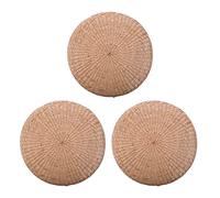 Tacdas 3X CojíN de de 40 cm, Tejido de Paja Redondo, Almohada Hecha A Mano, Piso, Silla de Yoga, Asiento, Estera