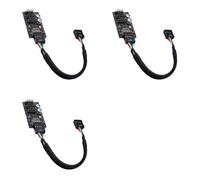 Tacdas 3X Conector de Concentrador USB de 9 Pines Divisor USB 1 A 3 USB2.0 Cable de Placa de Cabecera de 9 Pines para Prueba de Velocidad del Ventilador LED RGB