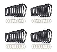 Tacdas 40 Piezas 3 Pulgadas / 8 cm Clips Mosquetón de Aluminio, Mosquetón D-Anillo Duradero Superior con para Casa RV Camping Pesca Senderismo Viaje Mochila Y