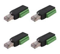 Tacdas 4X Conector de Terminal de Tornillo RJ45, Conector Macho Sin Soldadura RJ45 A Adaptador de Bloque de Terminales de 8 Pines para Ethernet Cat5/6/7 AV