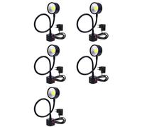 Tacdas 5X Lámpara de Cuello de Cisne Flexible con Base Magnética de Luz LED de Trabajo 220V 5W para Torno, Fresado, Taladro, Iluminación Industrial, Enchufe Europeo