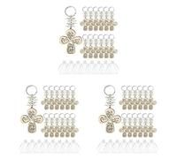 Tacdas 60 Piezas de Favor de Bautismo de Madera Cruzada de Diseño de Madera de Bautizo con Bolsa para Primera Comunión