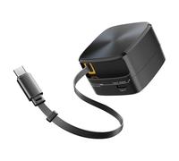 Tacdas Cable de Extensión de Carga Rápida GAN de 35 W Compatible con Smartphones, Tablets y Portátiles. Plegable, Portátil y con Puerto USB-C. Color Negro.