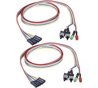 Tacdas Cable de Interruptor de Reinicio de Encendido Y Apagado ATX de 6 Piezas con 2 Luces LED, Rojo, Verde, Carcasa ATX, Bisel Frontal, 65 cm