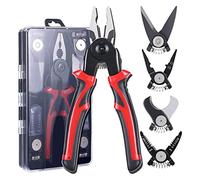 Tacdas Juego de Herramientas de Alicates de 5 Piezas, Kit de Herramientas VersáTil 5 en 1, con Alicates de Juez de LíNea, Pelacables, Herramientas de Crimpado, Cizalla para