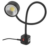 Tacdas LáMpara de Cuello de Cisne Flexible con Base MagnéTica de Luz LED de Trabajo 220V 5W para Torno, Fresado, Taladro, IluminacióN Industrial, Enchufe Europeo