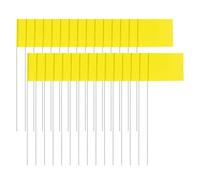 Tacdas Marcado Marcador para Césped Paquete 30, Pequeñas PVC, Marcado Césped, Jardín, Encuesta, Amarillo