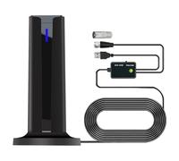 Tacdas Para Smart para TV Antena Digital Interior 6000 25DBI con base adhesiva, rotación de 360°, recepción de larga distancia 4K 1080p para señales locales.