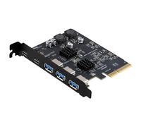 Tacdas Tarjeta de Expansión USB3.2 GEN2 Tarjeta Adaptadora PCI-e 4 X de 10 Gbps Placa de Chip Dual Portátil Type-C Tipo-A,A
