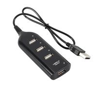 Tacdas USB Hub 2.0 Divisor de Concentrador de Alta Velocidad Adaptador de Concentrador USB de 4 Puertos para Computadora PortáTil Receptor Accesorios de Computadora Negro
