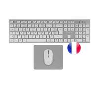 Tacens Zenith, Combo Inalámbrico 3en1 con Tecnología DualLink 2.4 GHz, Teclado Completo Full-Size con SmartKey Copilot AI, Ratón Óptico 3200 dpi, Alfombrilla Nanotextil, Idioma Francés, Blanco
