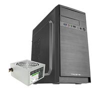 TACENS ANIMA AC4, Caja de Ordenador + Fuente de Aliemntación 500W, Minitorre MicroATX, Soporte de Ventilación, USB 3.0, Acabado Aluminio Pulido, Negro