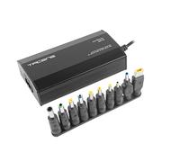 TACENS ANIMA ANBP100, Cargador Universal Compacto para Portátiles, 10 Adaptadores, 8 Voltajes, Conector USB, 100W de Potencia, Negro