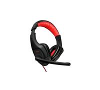 Tacens Mars Gaming MH1 - Cascos gaming con micrófono para PC (altavoces 40 mm, ultrabass, cancelación ruido, micrófono plegable, diadema cerrada y ajustable, ergonómico, Jack 3.5 mm) color rojo/negro