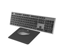 Tacens Zenith, Combo Inalámbrico 3en1 con Tecnología DualLink 2.4 GHz, Teclado Membrana Full-Size con SmartKey Copilot AI, Ratón Óptico 3200 dpi, Alfombrilla Nanotextil, Idioma Inglés US, Negro