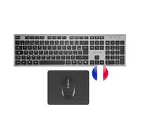 Tacens Zenith, Combo Inalámbrico 3en1 con Tecnología DualLink 2.4 GHz, Teclado Completo Full-Size con SmartKey Copilot AI, Ratón Óptico 3200 dpi, Alfombrilla Nanotextil, Idioma Francés, Negro