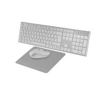 Tacens Zenith, Combo Inalámbrico 3en1 con Tecnología DualLink 2.4 GHz, Teclado Membrana Full-Size con SmartKey Copilot AI, Ratón Óptico 3200 dpi, Alfombrilla Nanotextil, Idioma Portugués, Blanco