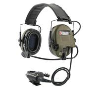 TACGZGJSM TAC200PROULTRA - Auriculares tácticos, protección auditiva, Auriculares electrónicos con cancelación de Ruido, con U94 PTT, para Airsoft, Caza (Verde Militar)