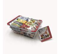 Tachan - Cesta de la compra metálica con alimentos, 15 piezas