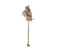 TACHAN- Cabeza de caballo con palo Deluxe - Con sonidos y ruedines para facilitar el deslizamiento- Caballo de juguete para niños y niñas - Color marrón claro- 90cm de altura (CPA Toy Group 727T00729)