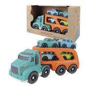 TACHAN - Camión Porta Coches Eco para Niños con 5 Coches - Vehículo Grande de Paja de Trigo Sostenible - Diseño Suave, Seguro y Resistente - Creativo (CPA Toy Group 703T01045)