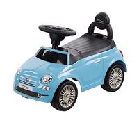 Tachan Correpasillos Fiat 500 con Sonidos y música, cajón Debajo del Asiento para Guardar Cosas, neumáticos de Goma, Sistema anticaída, Barra desplegable para Empujar, hasta 25 kg, Azul (711T00649)