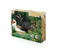 Tachan Dinosaurio Triceratops con Sonidos Realistas, Luces, Función para Caminar, Mueve la Cabeza, Color Gris (780T00677)